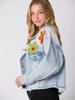 2025 Spring/Summer Women's Multicolor 3D Decor Denim Jacket with Long Sleeves