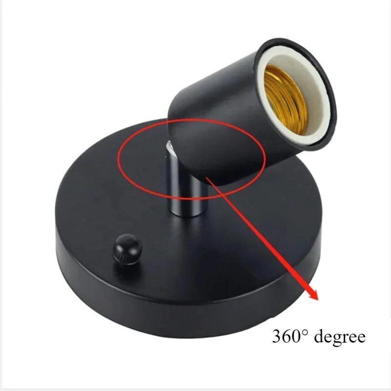 JOYINLED 360° drehbare dimmbare Wandleuchte, Aufputzmontage, E27-Birne austauschbar, Innenbeleuchtung für Schlafzimmer, Flur, Treppenhaus
