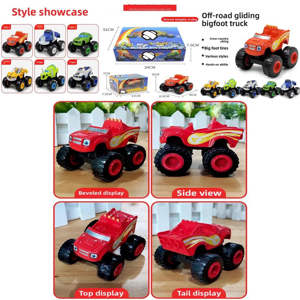 Blaze Monster Machines Set autíček na setrvačník RC Offroad s tématem ohně pro děti
