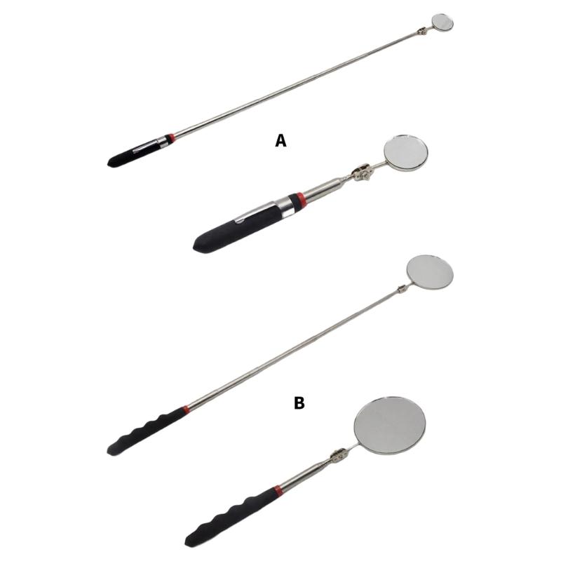 Foldable Telescopic Round Mirror Auto Repair Tool with Long Handle 32mm/82mm Inspection Mirror for Technicians Mechanics