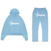 American Streetwear Hoodie Set Men Women Hip Hop Loose Fit Pullover Sweatshirt Pants