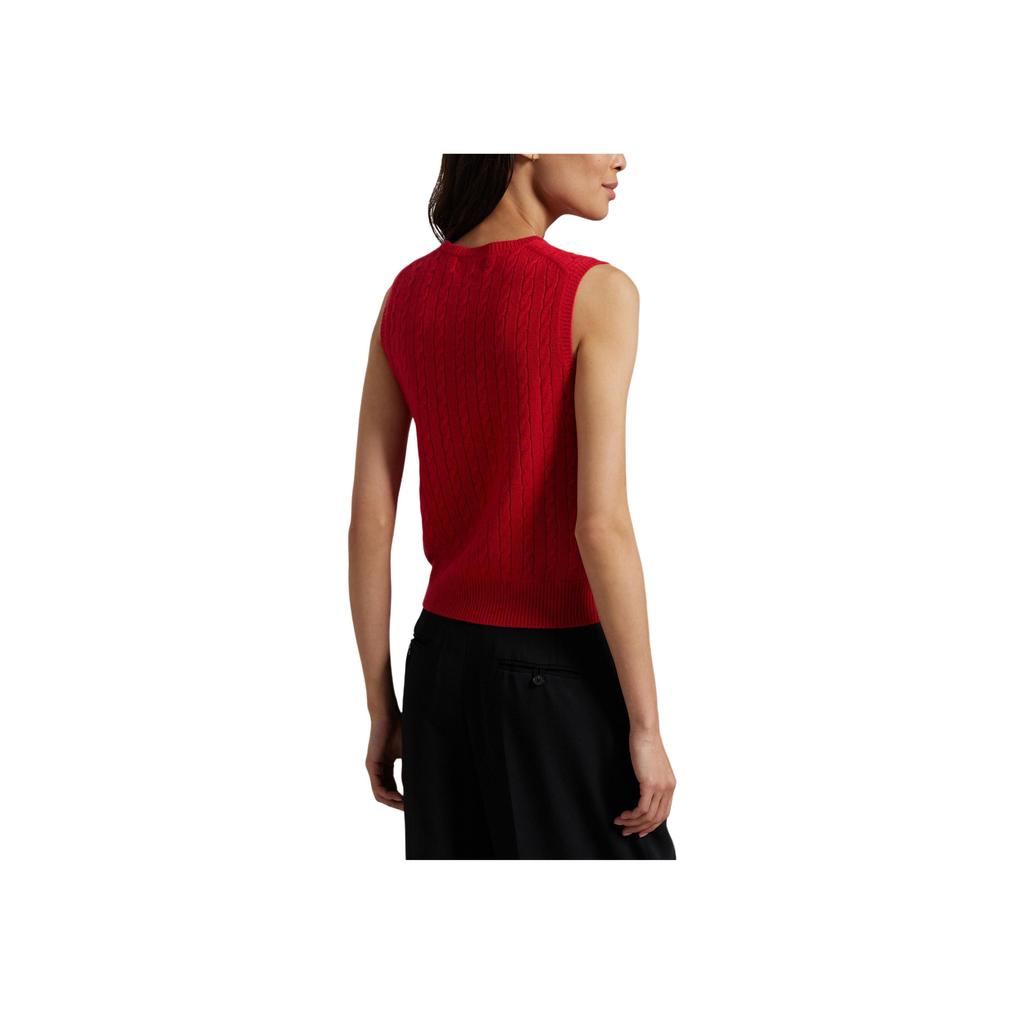 Polo Ralph Lauren Pull sans manches à col rond avec logo brodé pour femme 211961278-001