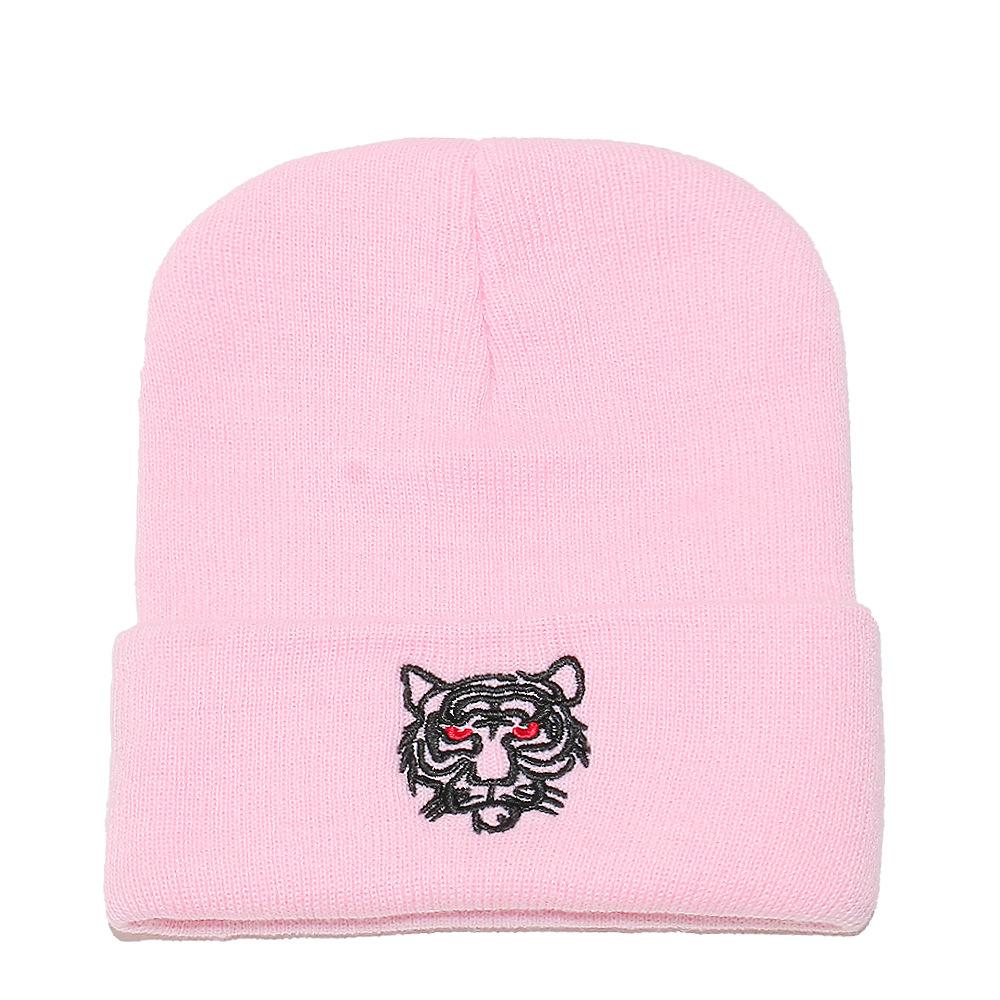 Tiger Head Wool Knitted Hat Student Outdoor Men's and Women's Winter Thermal Hat Pullover Hat Men