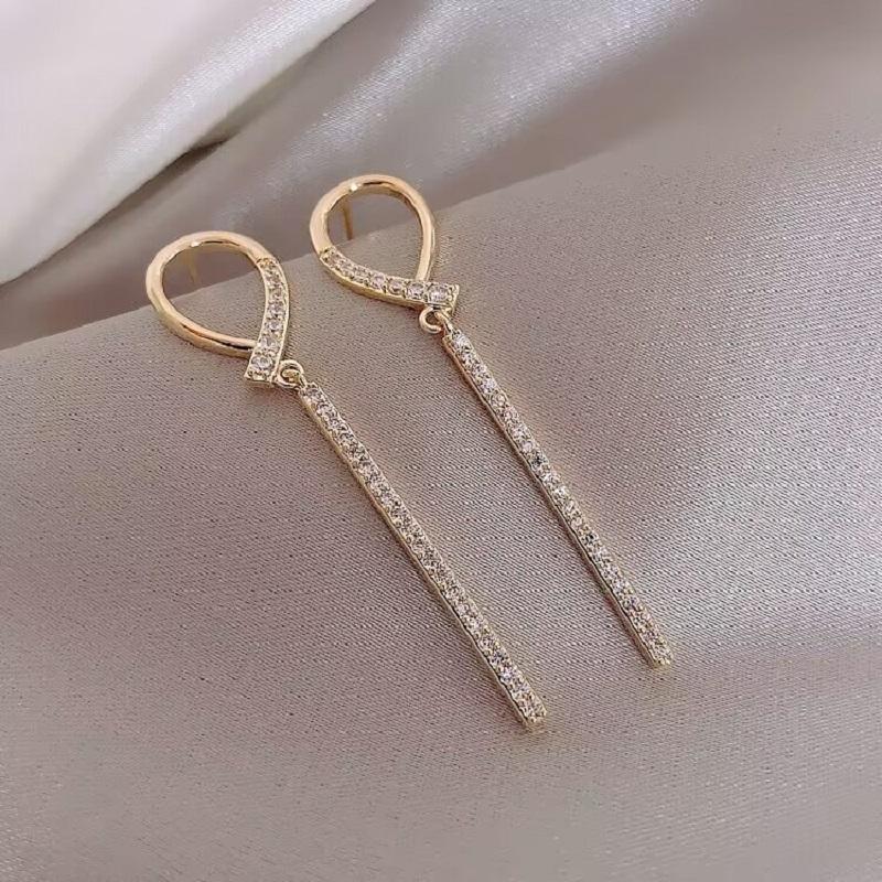 Exquisite Drop Ear Line Long Hanging Earrings For Women Zircon Crystal Bee Butterfly Flower Piercing Earing Accessories