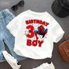 2026 Summer Tshirt 19 Birthday Digital Style Childrens Boys and Girls Fashion Short Sleeve Party Tshirt As A Gift Top