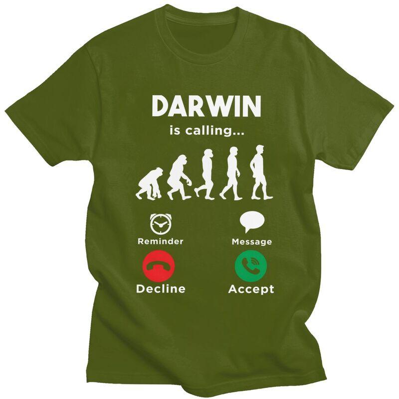 Los geht's Darwin Ruft T-Shirts Herren 100% Baumwolle Tee Tops Valentinstagsgeschenk T-Shirt Kurzarm-T-Shirt