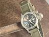 Military Buships Green Cloth Strap M.R.M.W. Men's Watch, Popeye,