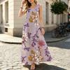 U-Neck Floral Sleeveless Women's Dress Lightweight Flowy,Loose Fit,Versatile for Beach Vacation,Daily Casual,Travel Photos