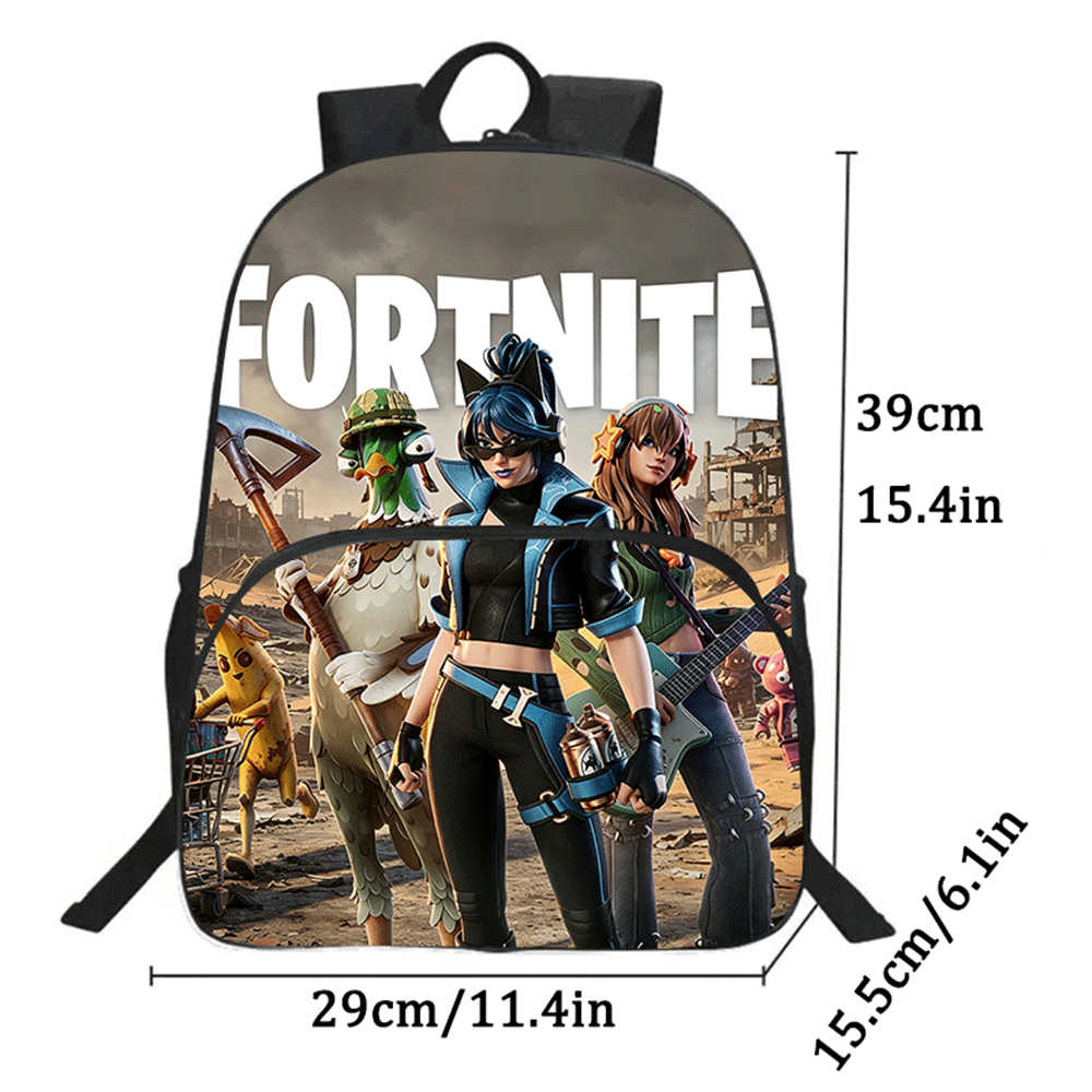 2Pcs Set Backpack With Front Pocket And Pencil Bag,Cartoon Fortnite School Bags For Boys Girls Age 5-10,Durable Lightweight Bags
