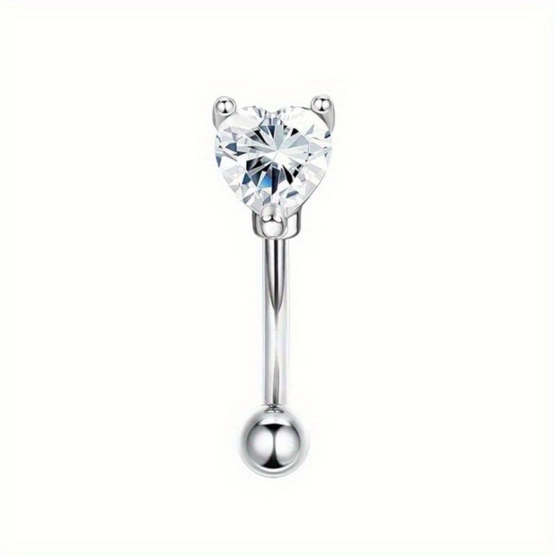 Florideco 1Pc Rook Eyebrow Studs Earrings Surgical Steel CZ Opal Belly Lip Ring Cartilage Piercing Jewelry for Women Men