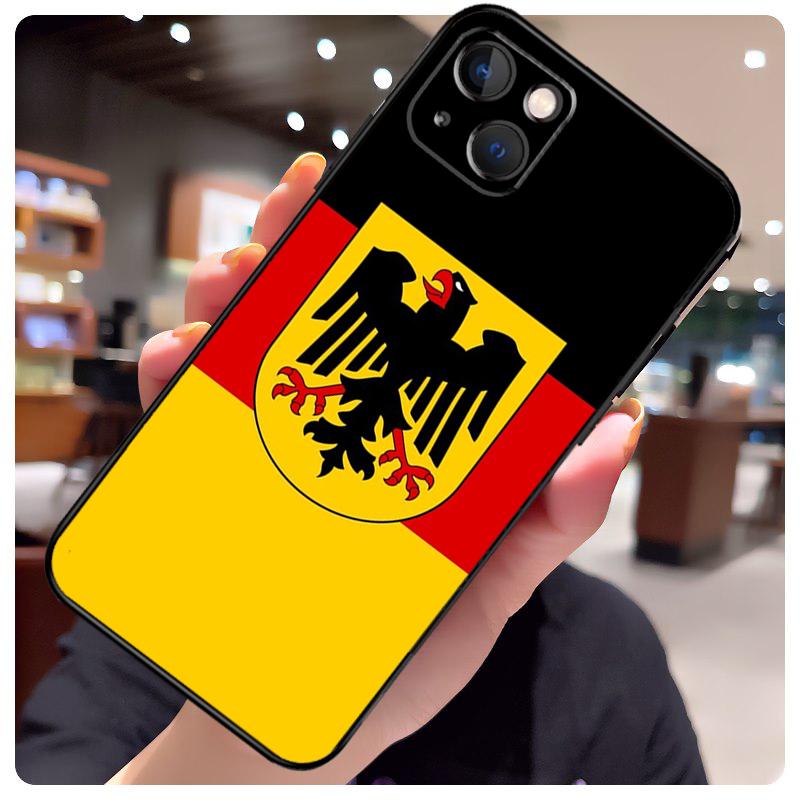 Deutschland Flagge Emblem Hülle Für iPhone 16 13 14 11 12 15 Pro Max X XR XS Max Plus 14 Plus Rückseite