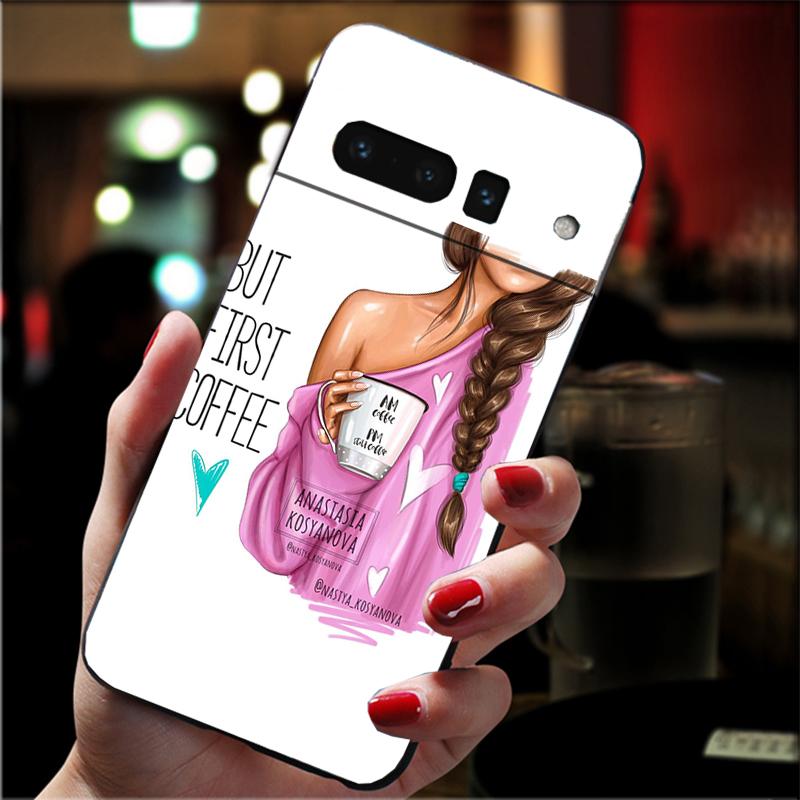 

Phone Case For Google Pixel 10 9 Pro XL 9A 8 7 6 Pro Pixel 8A 7A 6A Pixel 8 7 6 5 Princess Girl Coffee Travel Girl Google Pixel 6 Pro