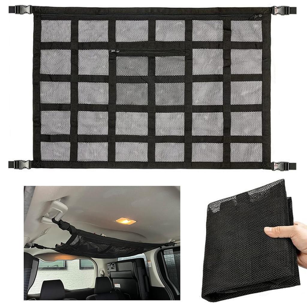 Temiry Car Ceiling Storage Net, 31.5 X 21.3 Inches (80 X 54 Cm), Luggage