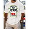 Taglie Europee Catch Up T-Shirt - Divertente Maglietta Religiosa Cristiana Sarcastica - Maglietta con Design di Versetto Biblico