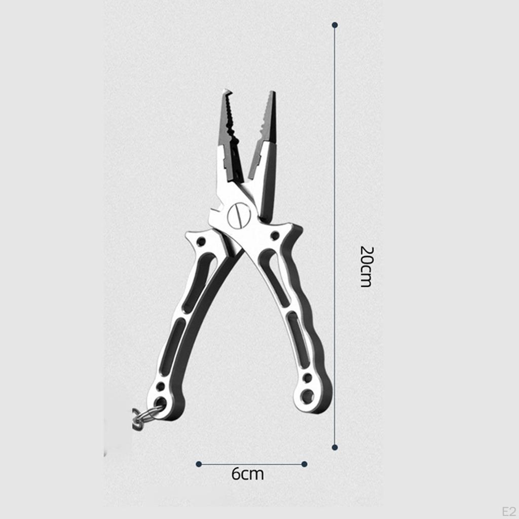 Fishing Pliers Scissors Hook Remover Gear Aluminum Alloy Sheath and Lanyard Multi Tool Braid