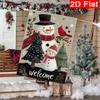 2D Flat - 2D Flat - 2D Flat Christmas Retro Snowman Garden Flag - 3-28 X 40 Inch Outdoor Flag, Double-Sided Home Decoration for Courtyard And Lawn