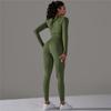 Knit Seamless Long Sleeve Yoga Set High Waist Sports Pants Exercise Running Suit Fitness Clothing