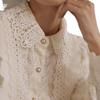 Women's European Style Fleece-Lined Ruffled Lace Shirt for Autumn/Winter