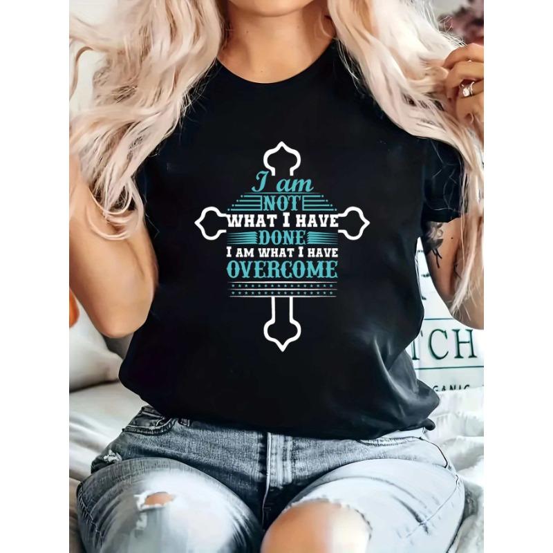 

European sizes Celebrate T-Shirt Christian Cross Tee with Quotes. S чёрный