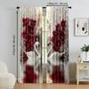 Set Of 2 Digital Printed Window Curtain Swan Flower Pattern Drapes Bedroom Living Room Home Decor Design Curtains Made Polyester Treatment
