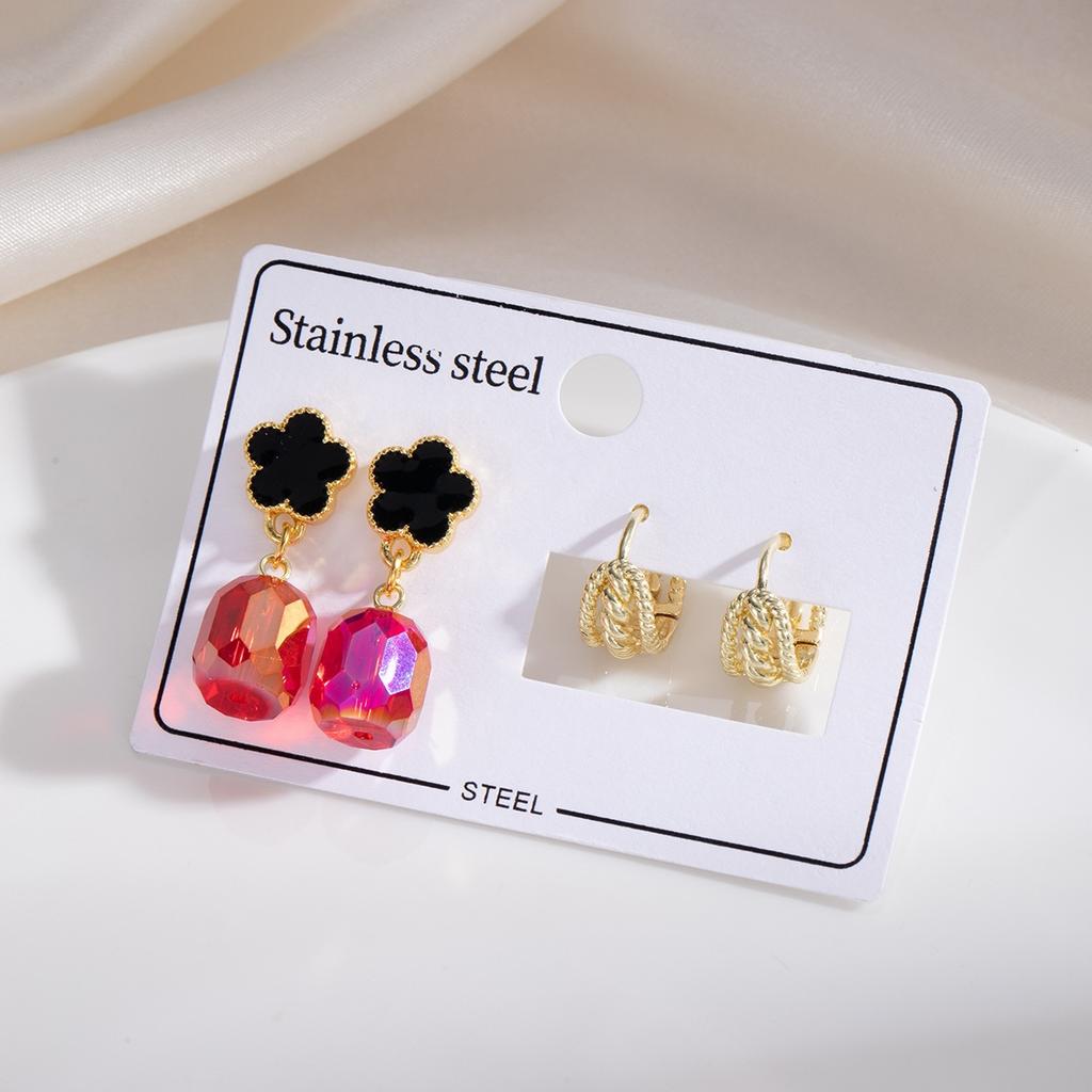 1Set French Vintage Style Long Drop Pendant Earrings Set Decoration