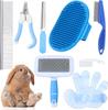 8 STK Kaninchen Pflege-Set Kaninchenbürste Kleintier Haustiere Pflege-Sets Enthalten Haustierpflege Ausbürstbürste Badmassage-Handschuhbürste Nagel