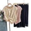 Mother's Day Summer Outfit: Stylish Short-Sleeve Top & Wide-Leg Pants Set for Middle-aged and Elderly Women - 2026 New Style