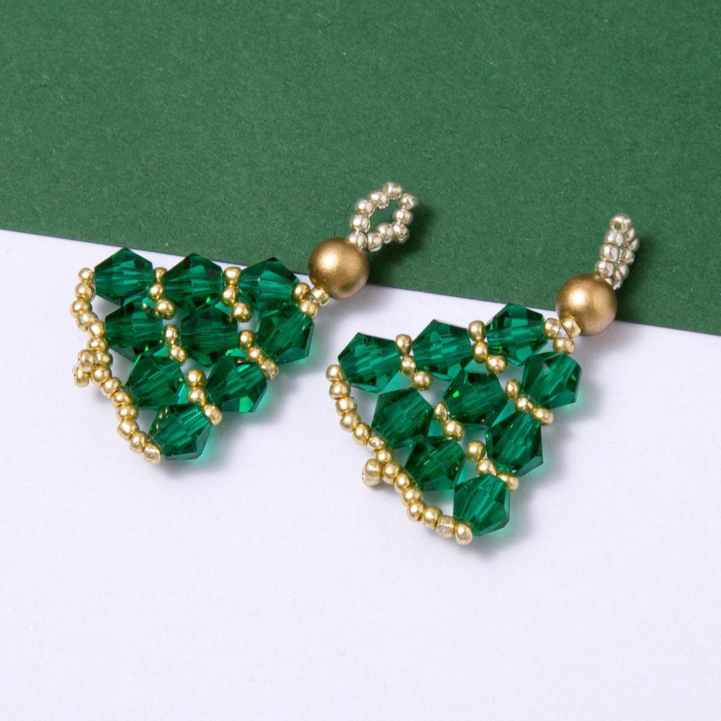 Festive Knitted Christmas Tree Pendant Earrings & Phone Charms