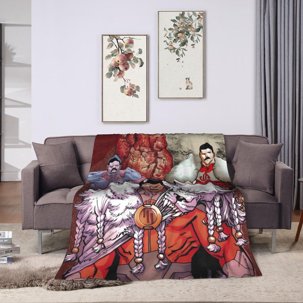 Thragg Grand Regent Invincible Blanket Warm Pattern Plush Throw Blanket For Couch Chair Travel Flannel Bedspread Bed Cover