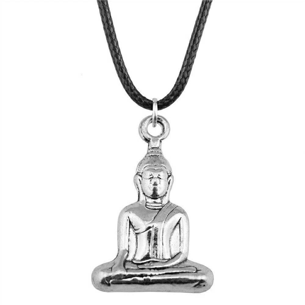 Buddhistischer Elefantengott-Halsketten-Paar-Anhänger, handgefertigter Schmuck für Männer, Kettenlänge 45 + 4 cm