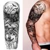 1 Blatt Stammestotem Vollarm Temporäre Tattoos Für Frauen Männer Fake Ärmel Maori Tattoo Aufkleber Körperkunst Zeichnung Oberschenkel Bein Groß
