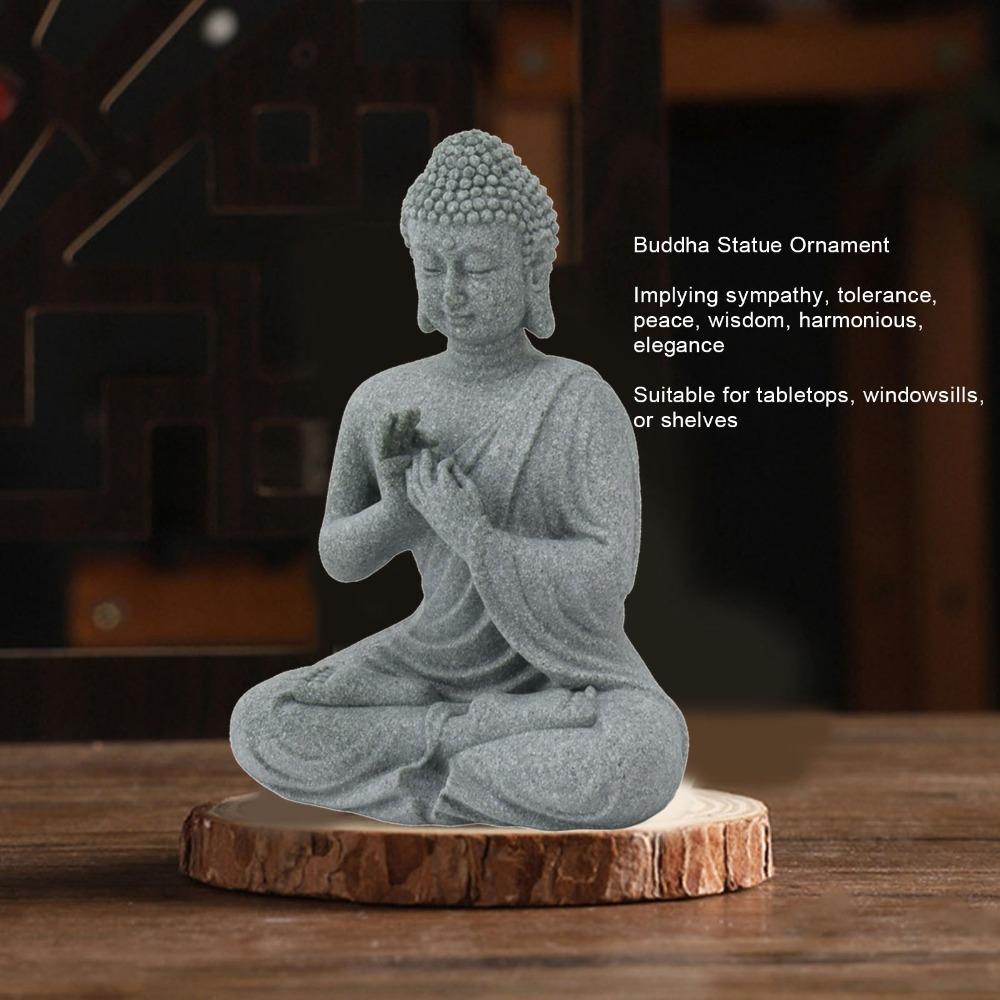 Grey Oriental Stone Carving Ornament Courtyard Sandstone Figurine  Indoor Study Shelf Decoration