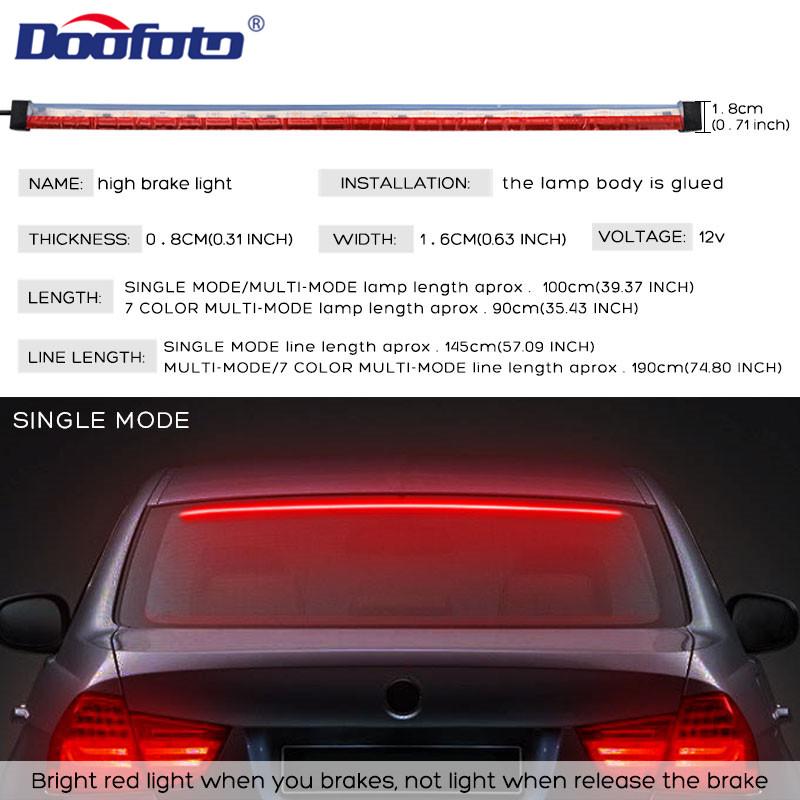 1pc 100cm Car Light Auto High Mount Brake Stop Lights Accessories Car Running Safety Warning Turn Signal LED Strips Lamps Waterproof