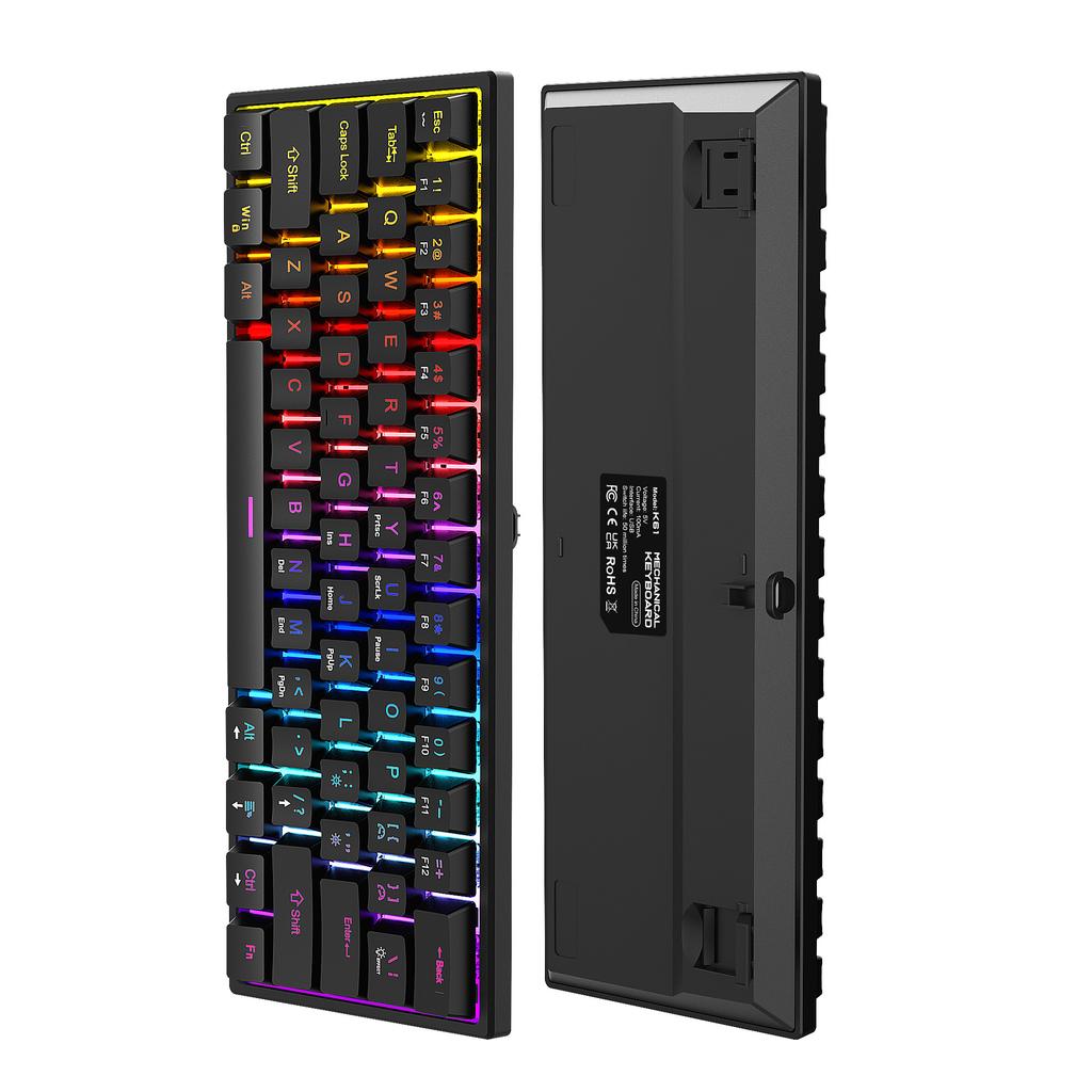 K61 Wired Mechanical Keyboard with Gaming Light Type-C Interface Plastic Material for Desktop Laptop New Product
