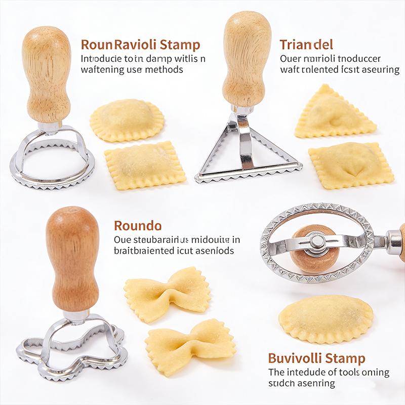 Edelstahl Keksausstecher Set Nudelpresse Küchenaufsatz-Set Ravioli-Herstellerform Werkzeug Ravioli-Stempelset Teigrad-Set