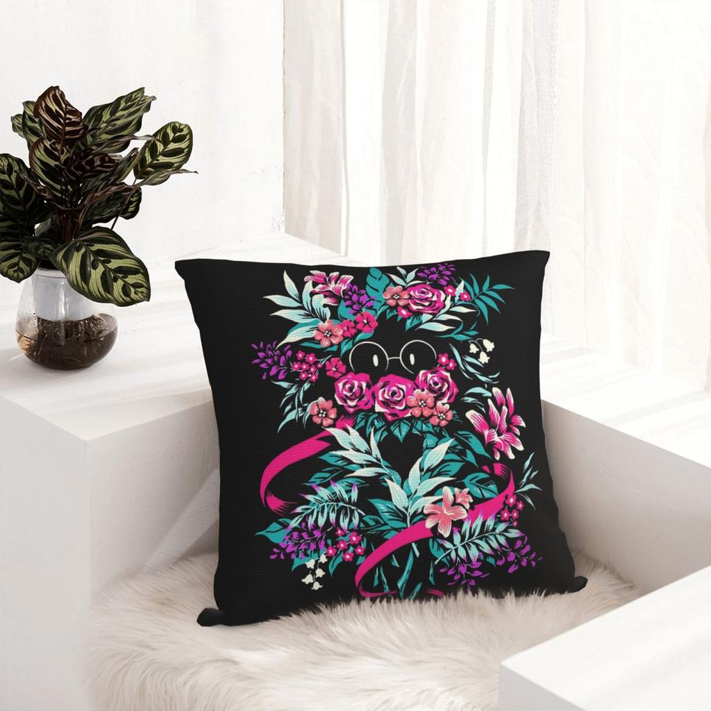 Deltarune Spamton Merch Ralsei Floral Pillowcase Soft Polyester Cushion Cover Decorative Throw Pillow Case Cover Home