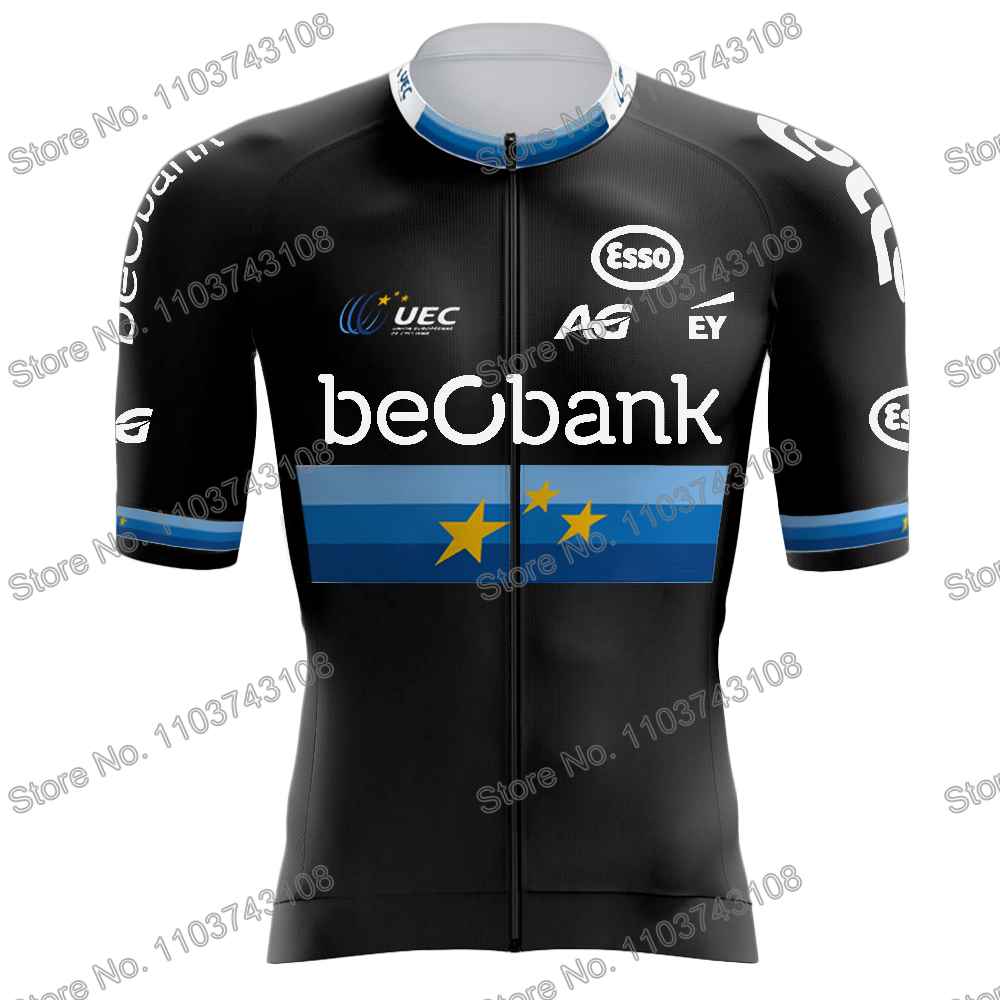 Belgium Team  European Champion Cycling Jersey Men's Set Summer Cycling Clothing Road Bike Shirt Suit MTB Bicycle Bib Shorts