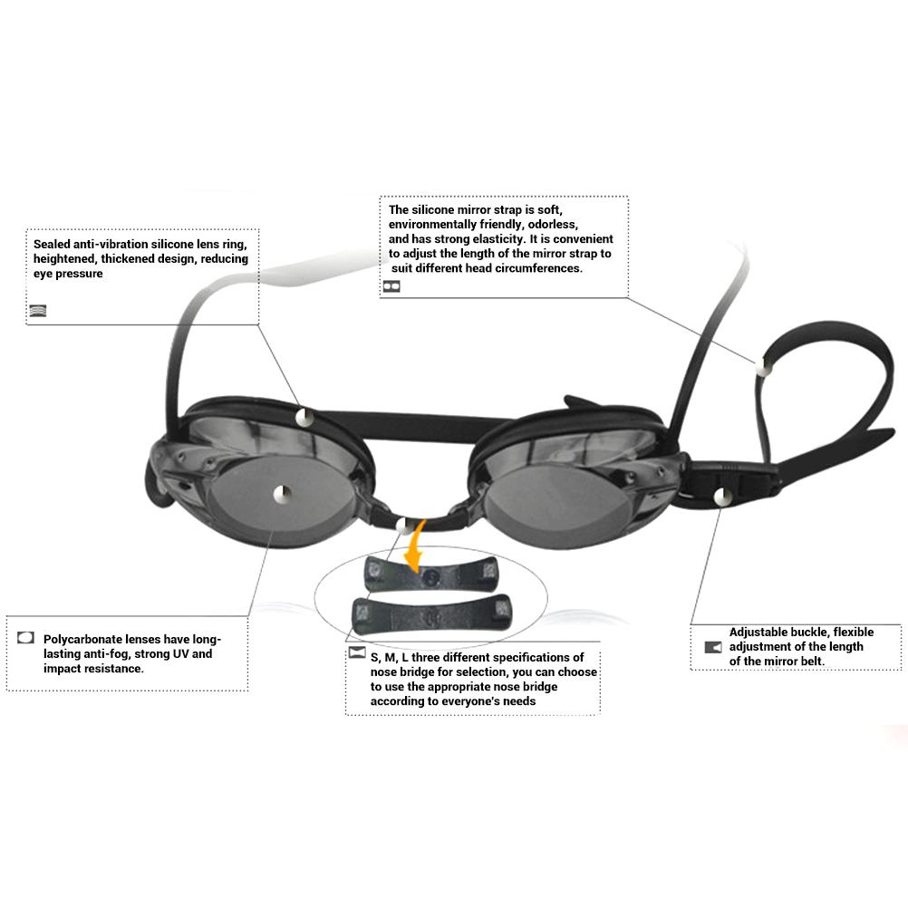 Swimming Goggles Waterproof Anti Fog Mirrored Swimming Goggles UV Protection Swimming Training