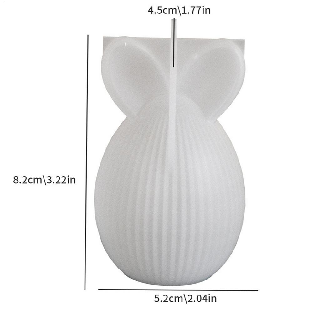 DIY Oster-Serie Silikonform 3D Gestreiftes Ei Gerader Ohrhase Kürbis Diamantmuster Hase Duftkerze Gips