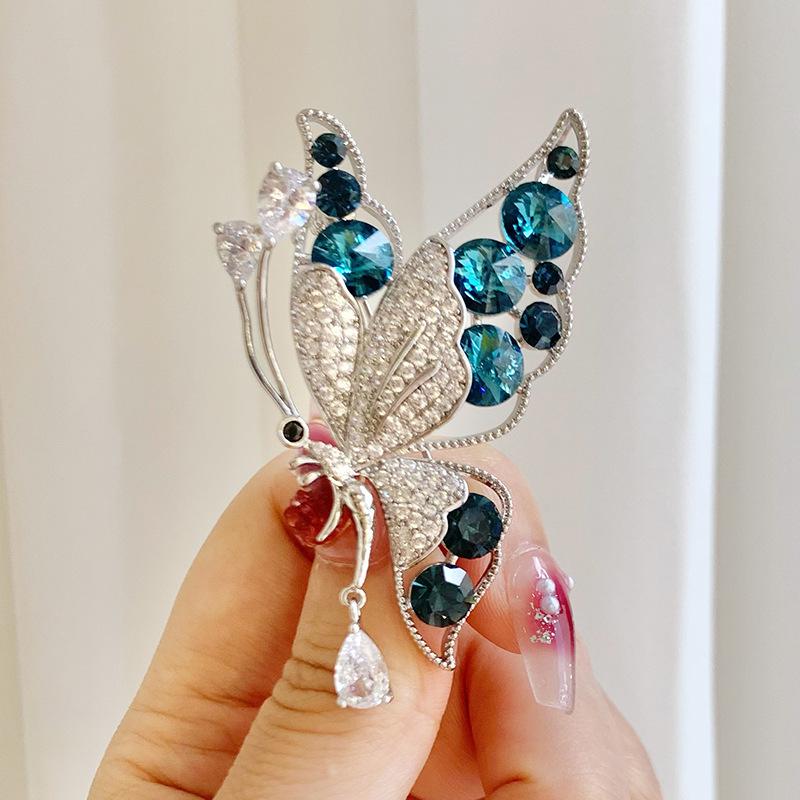 Luxury Austrian Crystal Butterfly Brooch Pin