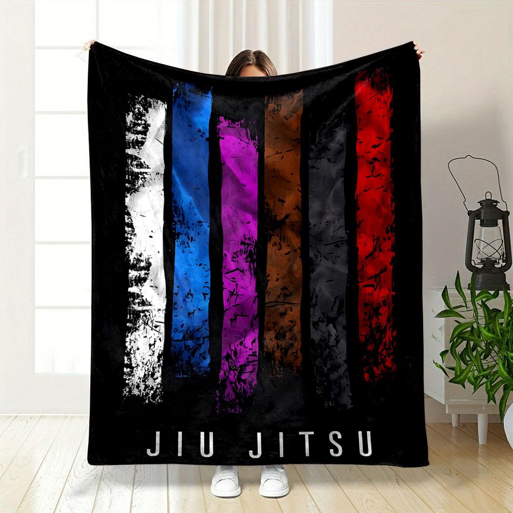 Distressed Colored Belts Jiu Jitsu Throw Blanket bedroom Blanket for Livingroom Couch lunch break Soft throw for Friend's festival Gift