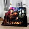 Arcano: Coperte con stampa di cartoni animati di League of Legends per tenersi al caldo, morbide e confortevoli, per casa, viaggio, letto, regalo di compleanno