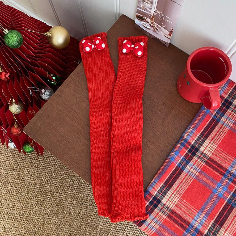 Harajuku Knitted Leg Cover Lolita Red Leg Socks Fashion Jk Leg Warmers  Streetwear