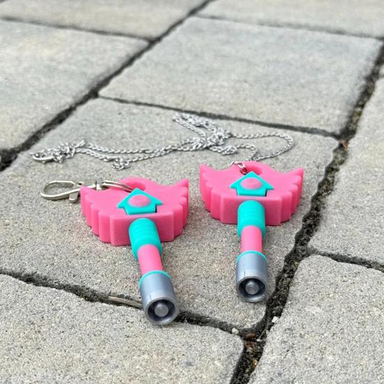 Hide And Seek Key Pendant Necklace Korean Folk Game Necklace Square Round Triangle Key Pendant Keychain for Fans