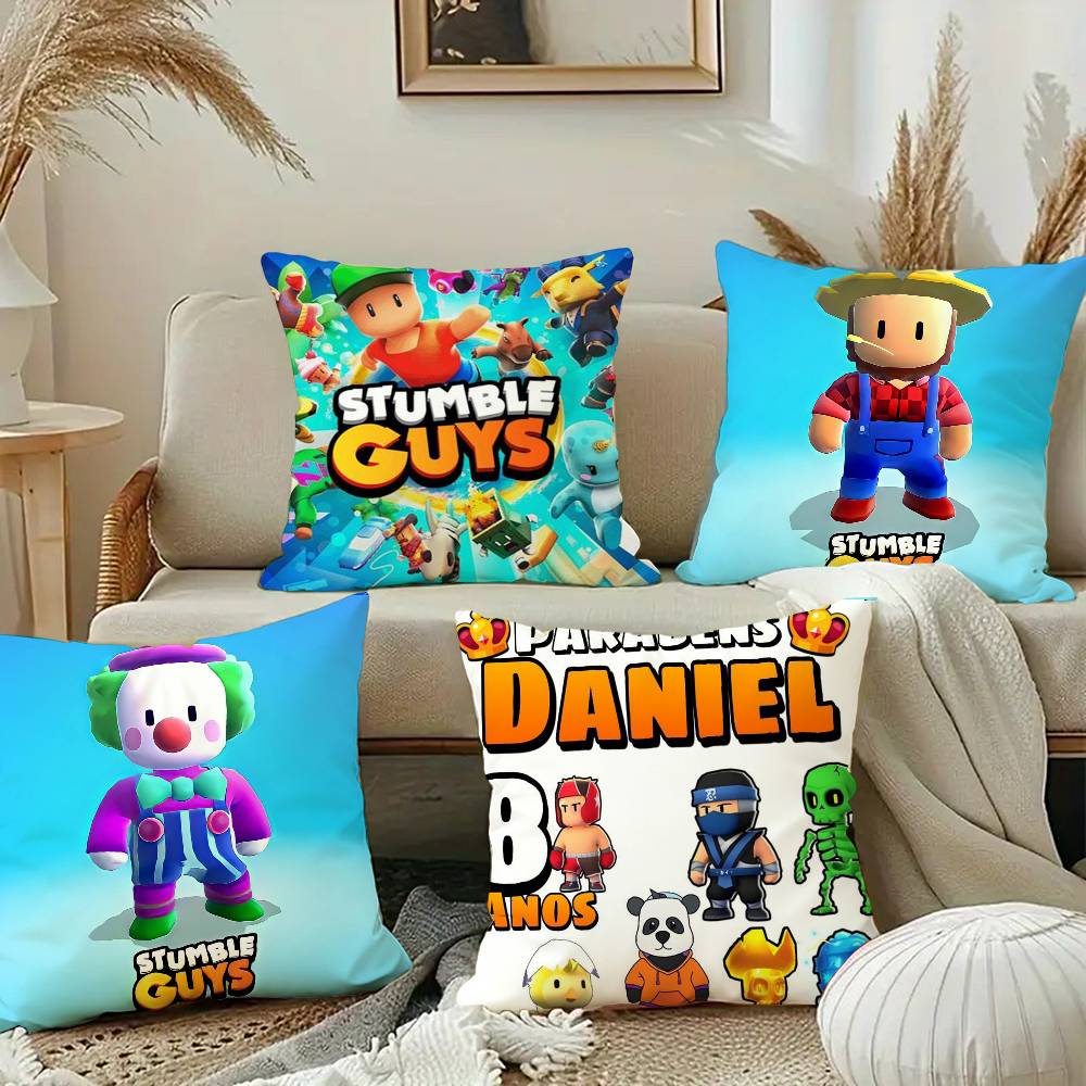 Pillow Sleeping Game S-Stumble Guys Ornamental Pillow Case Short Plush Sofa Decorative Gift Home Double-sided Printing Cushion