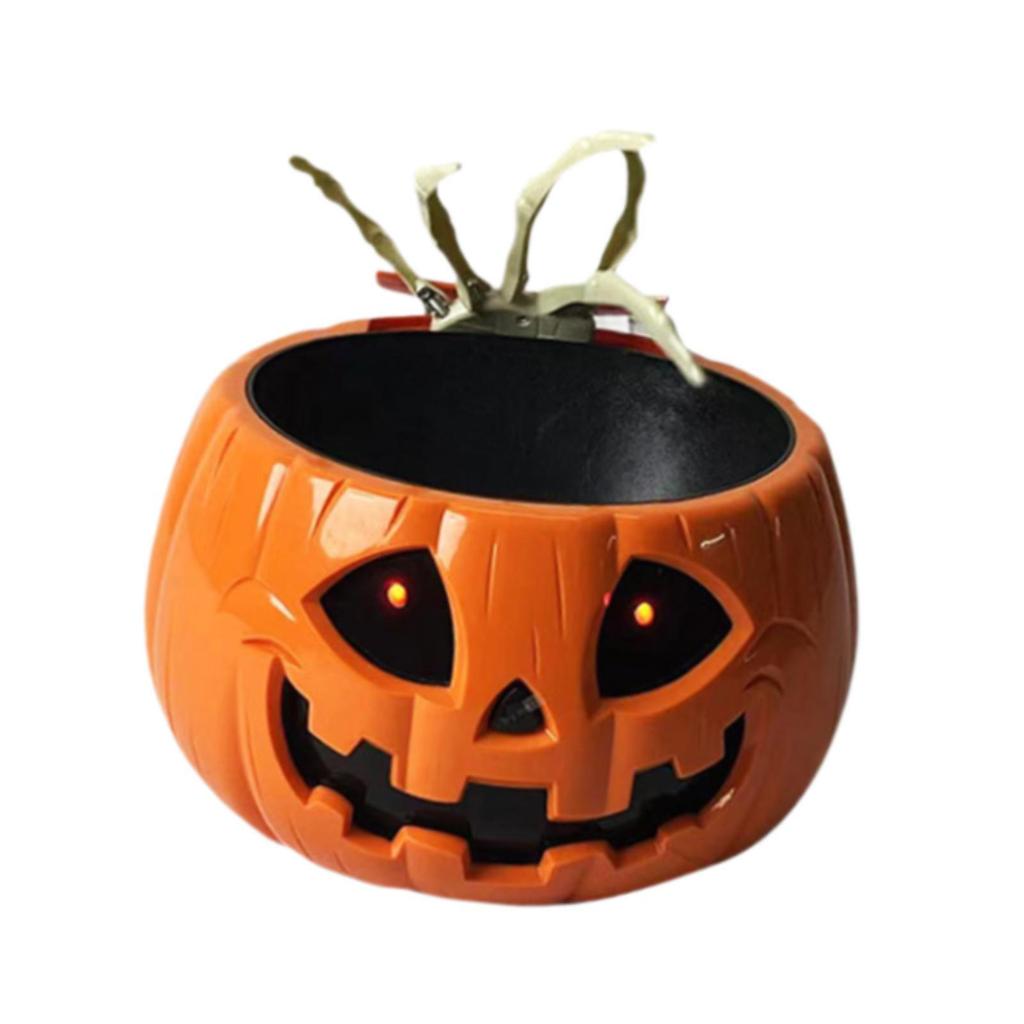 Halloween Candy Bowl Dish Animated Pumpkin Holder Gift Lights for