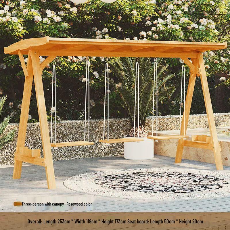 Outdoor Solid Wood Garden Swing Chair