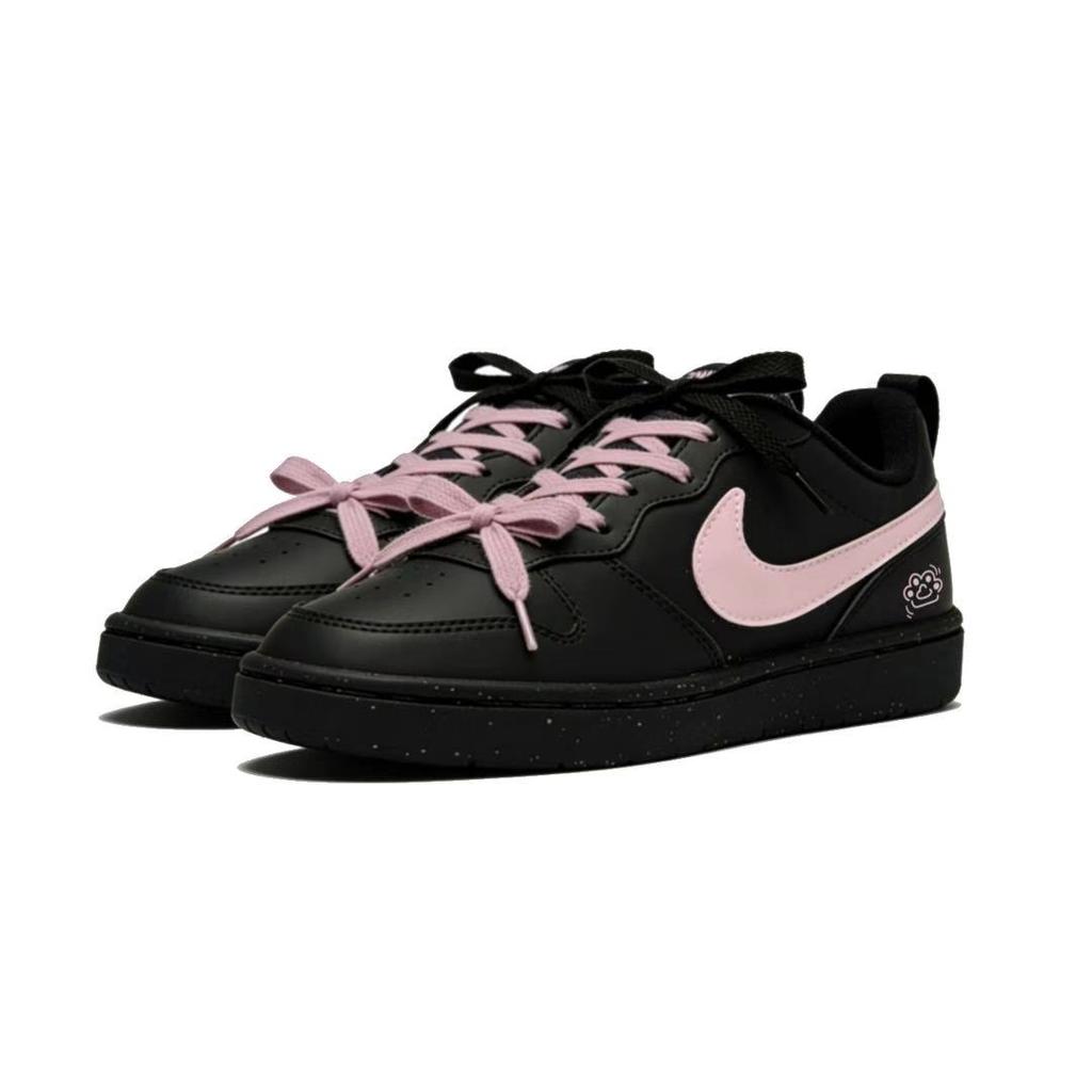 Nike Court Borough 2 Raspberry Bubble Leather Abrasion Resistant Slip Resistant Low Top Skateboard Shoes Women's DV5456-002(Team1069-)