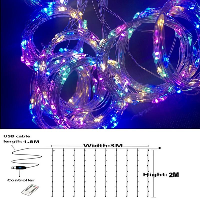 Decoraciones navideñas para el hogar, cortina, cadena de luces, guirnalda de hadas, decoración del hogar, Navidad, decoración de Año Nuevo