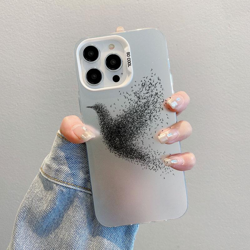 Birds In Flight Laser Phone Case For iPhone 13 Mini 14 Pro Max 16 15 Pro Max Plus 12 11 Pro Max Shockproof Back Cover Fundas